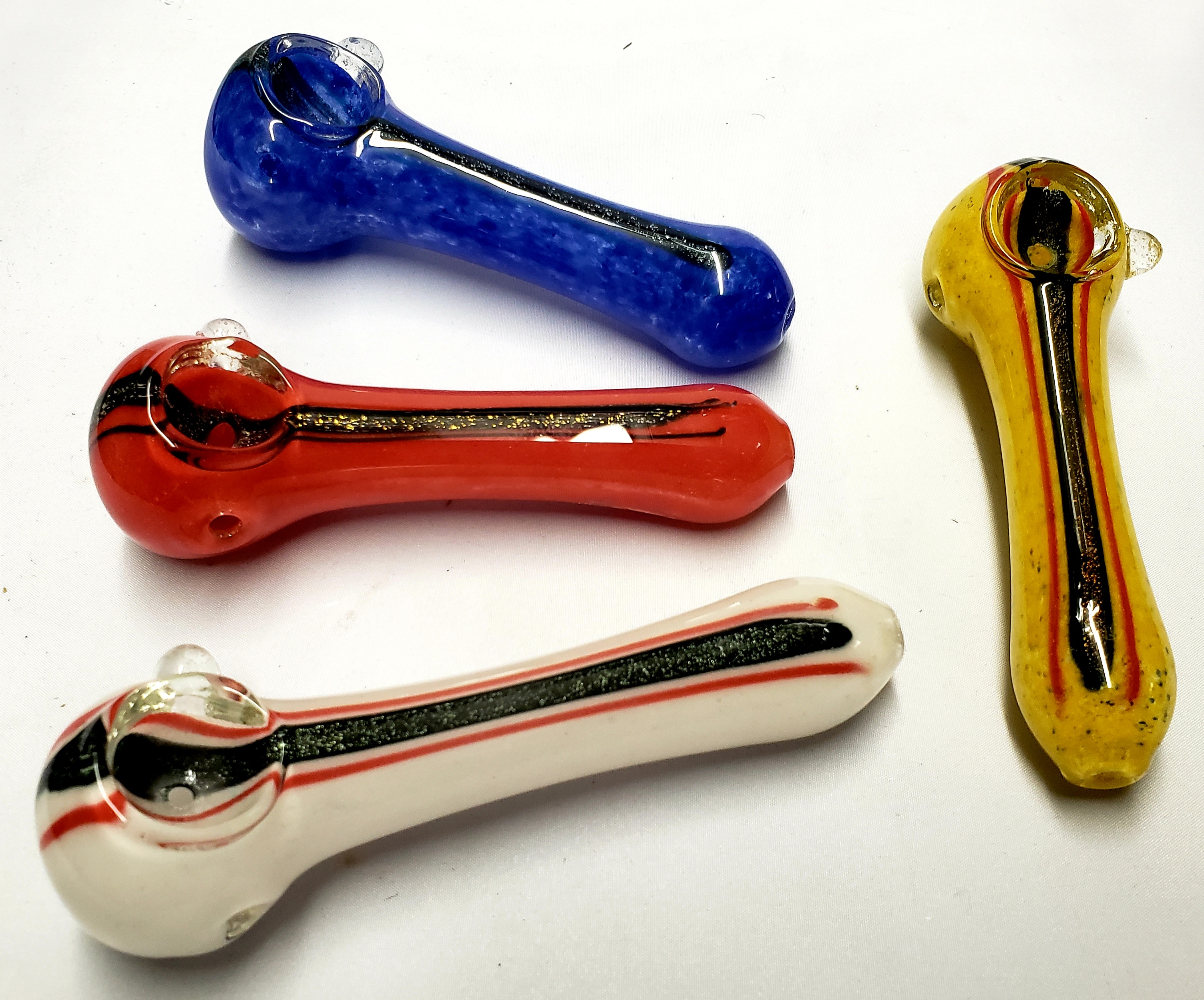 *4.5\"-5\" Dicro Stripe Frit Hand Pipes #4P102