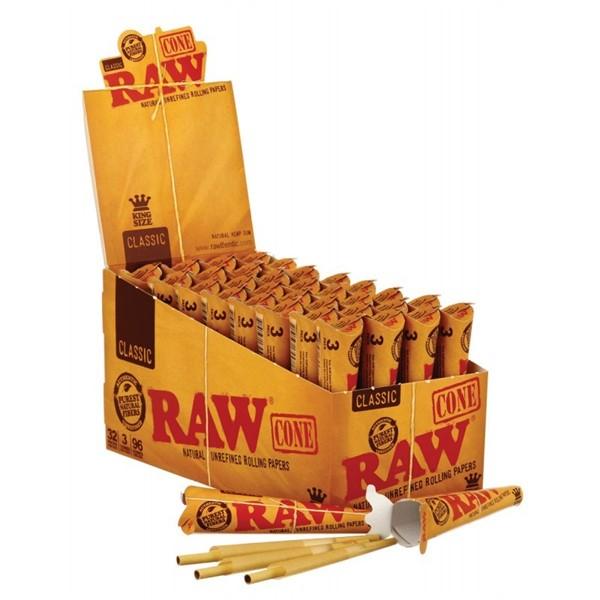 *RAW Classic Pre-Rolled Cone King Size Rolling Paper 32 Packs/bx