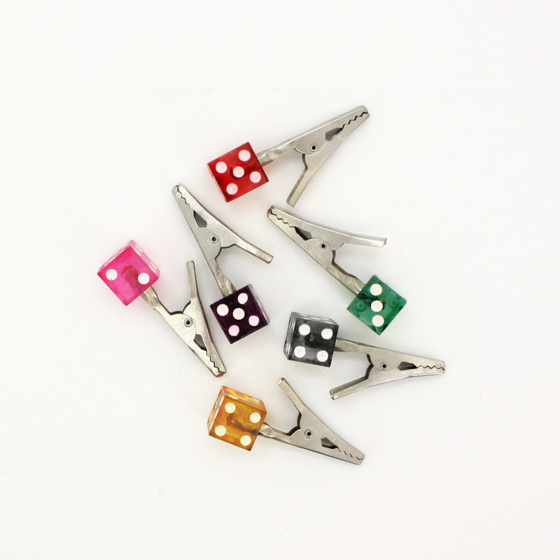 Clips-Dice Top Assorted Color Roach Clips #CLIP2