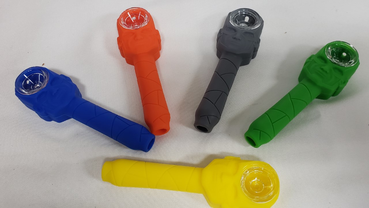 5" Silicone Cartoon Character Pipes-Assorted Colors #SWP505