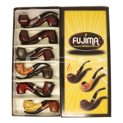 12 ct. Fujima mx variety wooden Tobacco Pipes #FP10