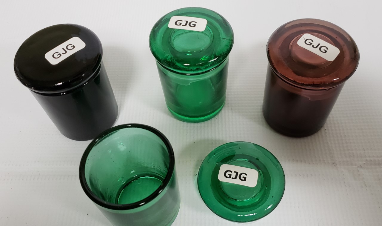 Jars-Glass Jars with Glass Cap-Large 3" height #GJG