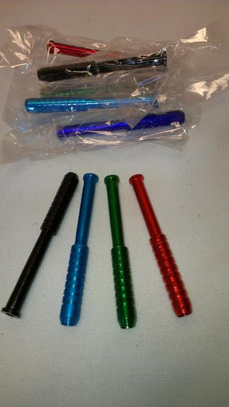 10 Pk. 3" Large Colored Bolt Smoking Straight Pipe 10CB