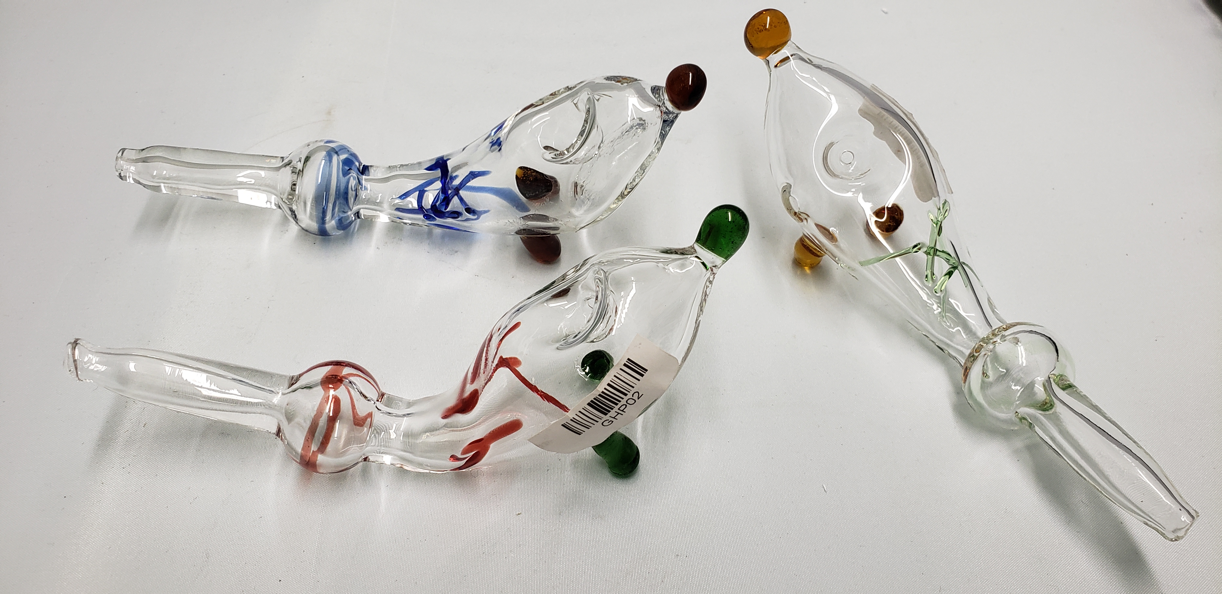 *5" Fancy Clear Glass Hand Pipe #GHP02