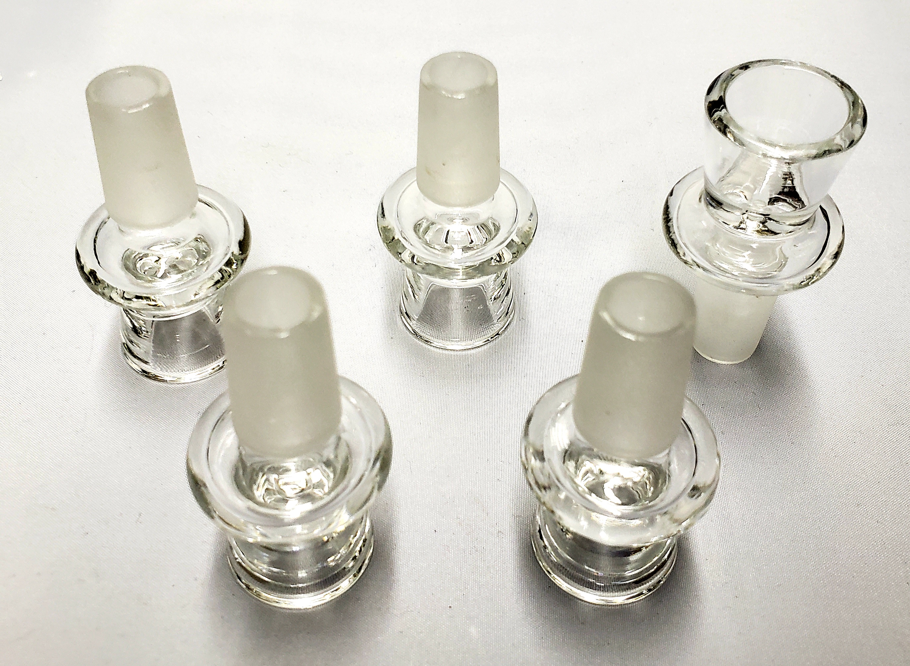14mm- 5 PACK-Male Clear Glass Fancy Bowls #SL14M