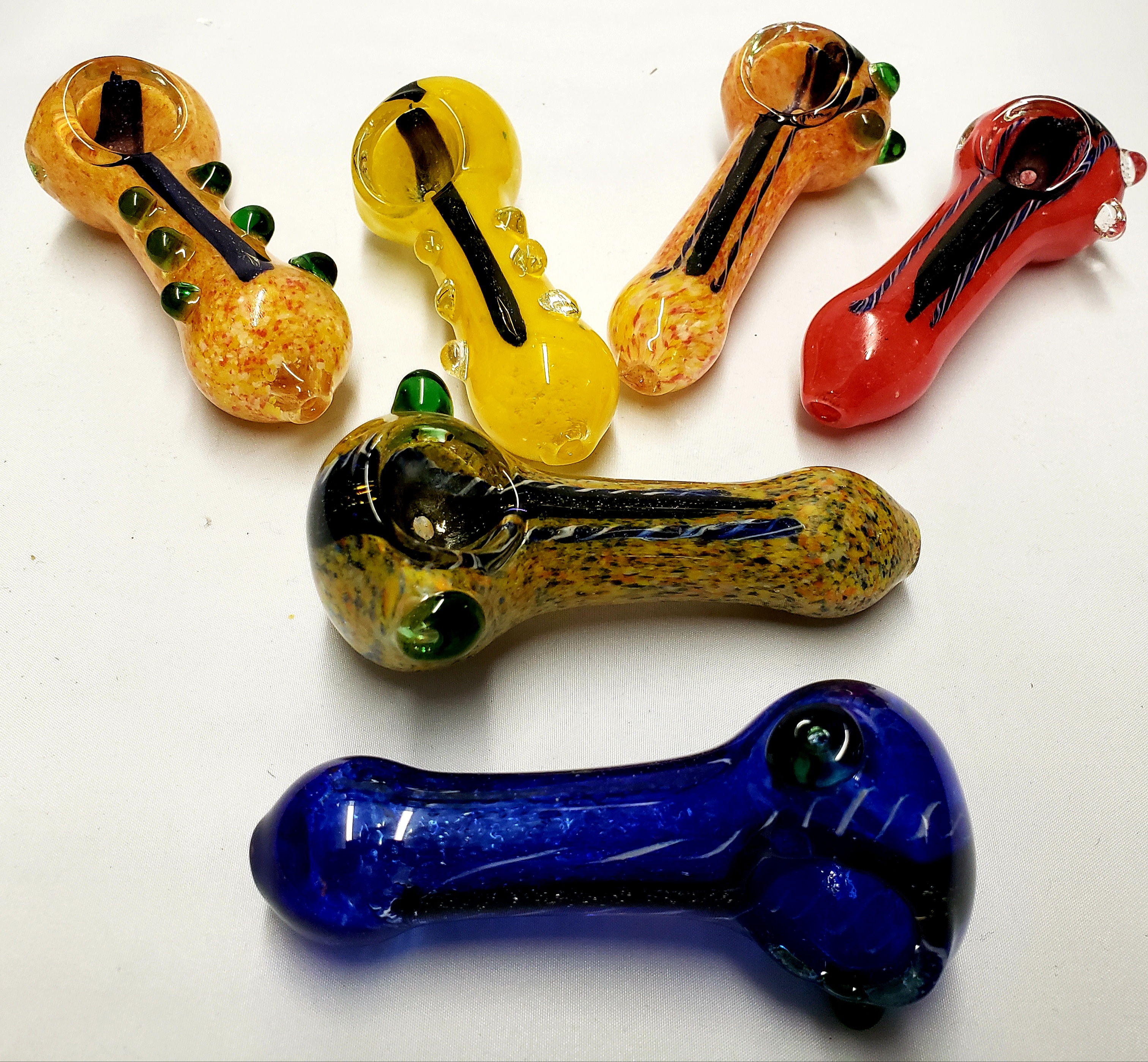 3.5" Assorted Colors Frit Dicro Pipes #3P25