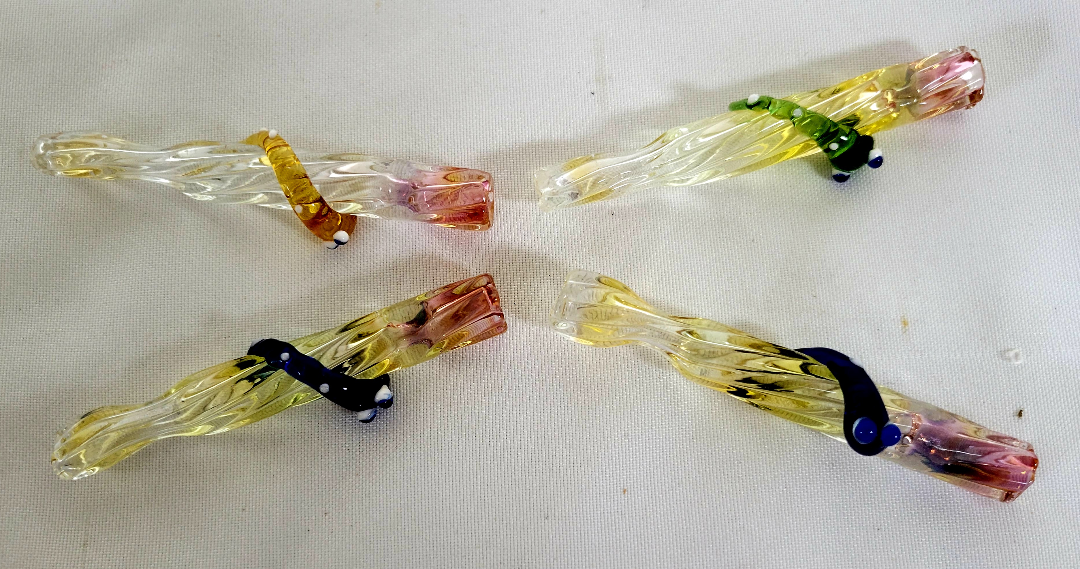 3.5" Glass Critters Grid Fumed Lining One Hitters #OH8
