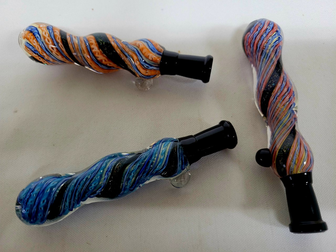 *4.5" Inside Glass Colorful Dicro Chillums-One Hitter #4CH4