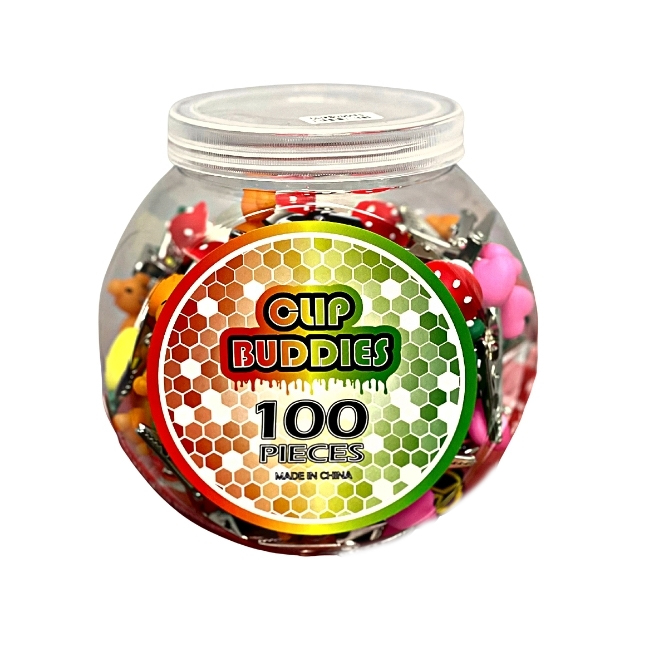 100 Count Assorted Design Clip Buddies Jar #100CB