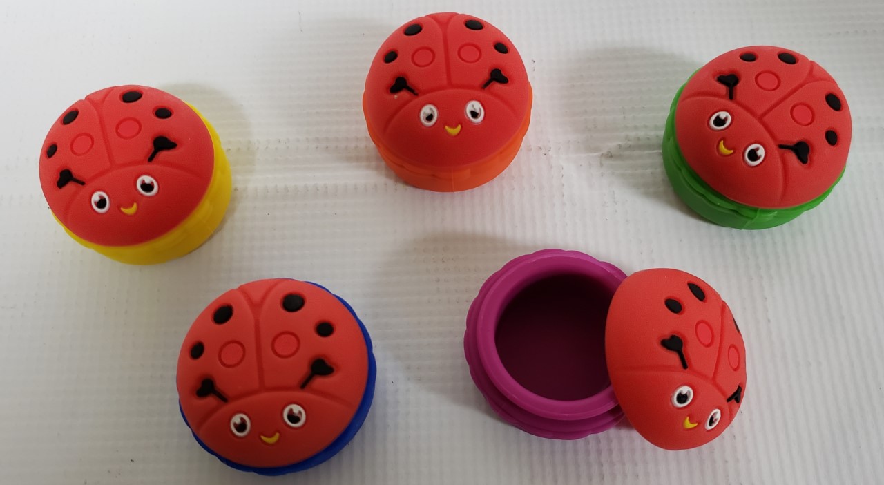 Silicone Containers 45mm-15ml- Lady Bug-5 Pack #SWP217