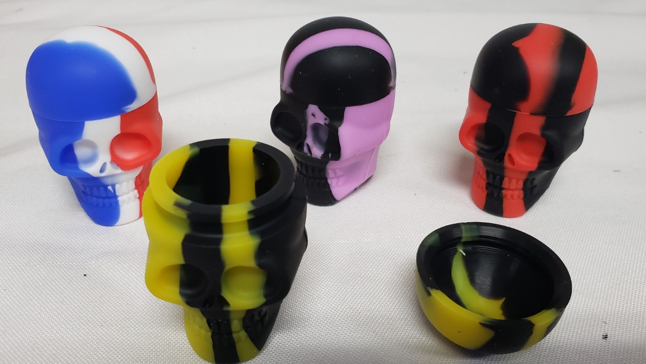 5 Pack- Silicone Skull Containers 56mm-15ml #ST109-S