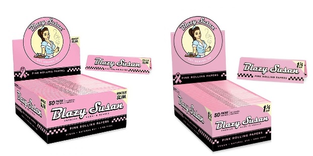 *BLAZY SUSAN PINK 1-1/4 ROLLING PAPER 50 PACK / BOX #LSU