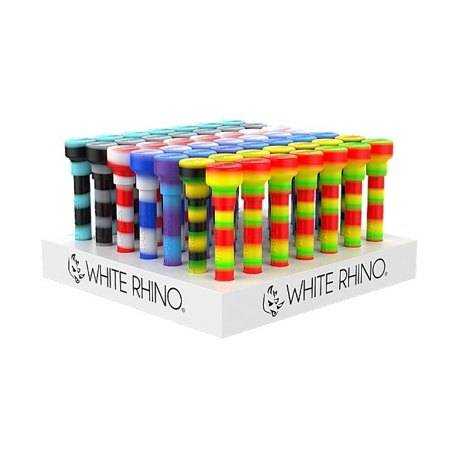 *WHITE RHINO DABTAINER SILICONE STRAW – ASSORTED COLORS DISPLAY