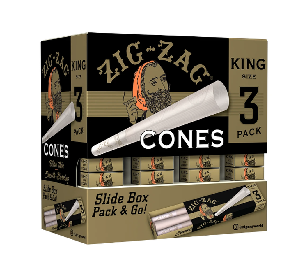 *Zig Zag Ultra Thin Cones King Size (36 Pack-3 Cones) #ZZ6