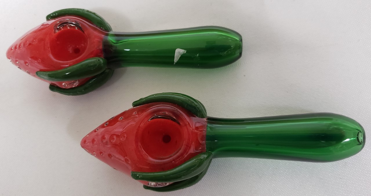 *5"-Glass Rolaik Design Strawberry Pipes #RN3017