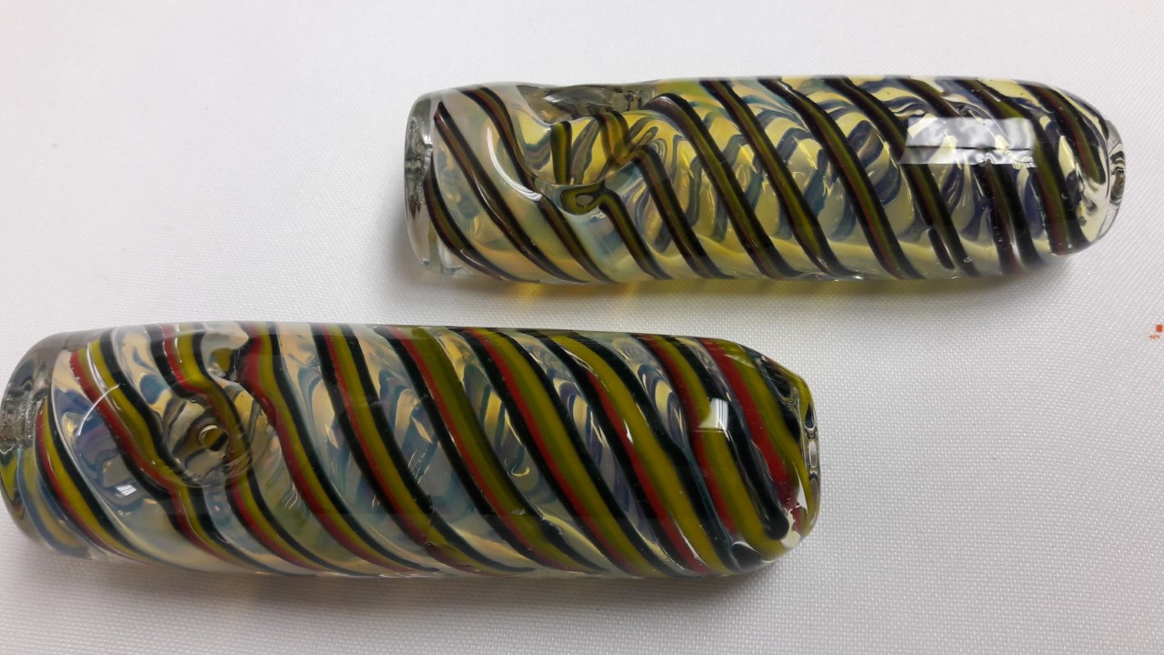 *4"-5" Rasta stripes Smoking Glass Pipe-130Gms P86