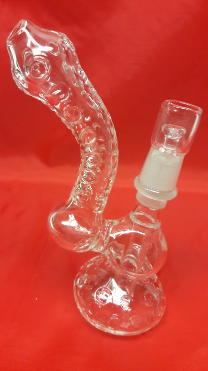 6" Crystal Smoking Glass Bubbler with Oil Dome & Nail -OB8