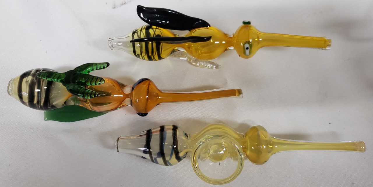 Nectar Collector-18mm-Glass Honey Bees Design #NC005