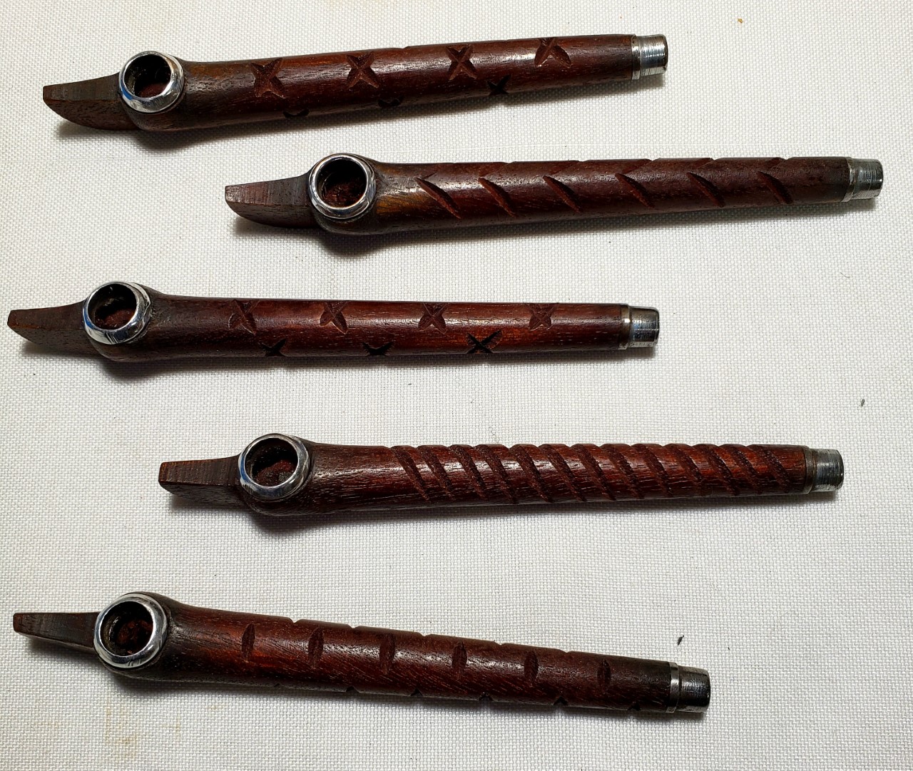 *5 Pack dark wooden smoking Pipes #5WP17