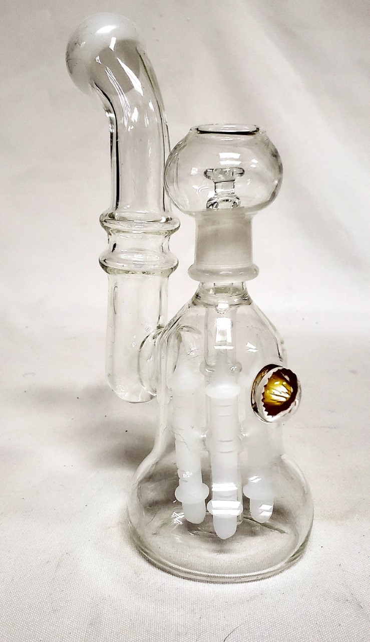 *8"-9" New-Rocket Glass Bubbler with Oil Dome & Nail #OB10