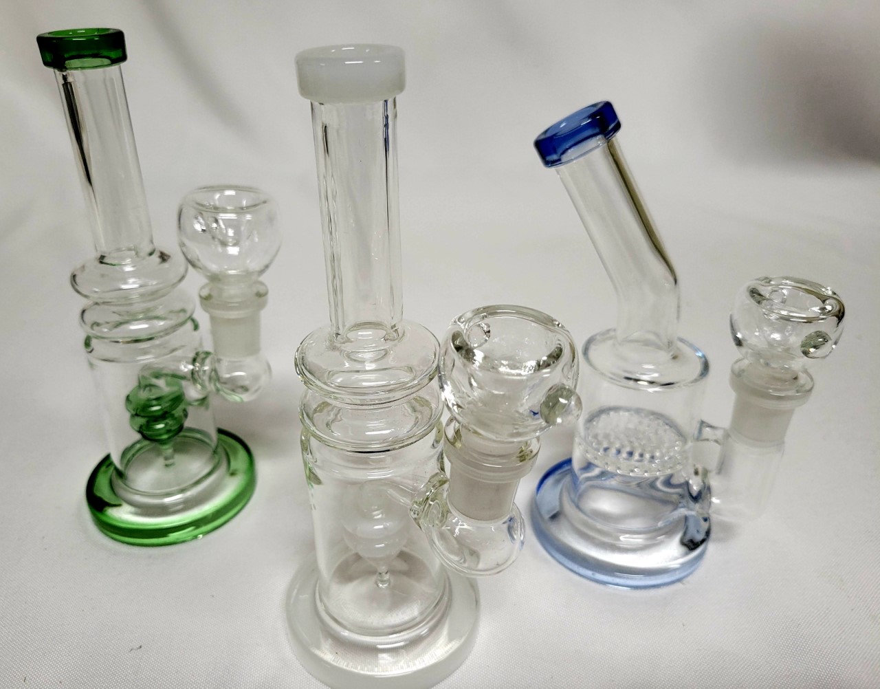 *6.5"-7" -3 pc. Assorted Fancy Perc Water Pipes #3AP2
