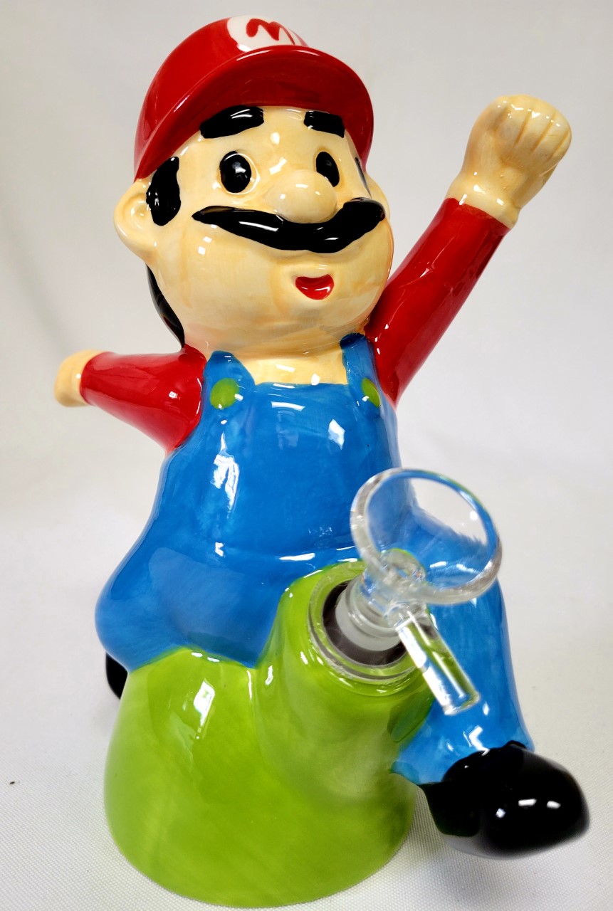 **9" Red Mario Flaming Water Pipe #WP5067