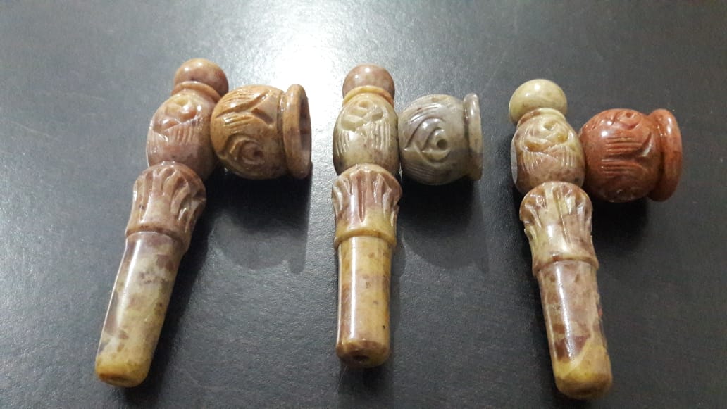 4" Stone Carved Ball Pipes #STP5